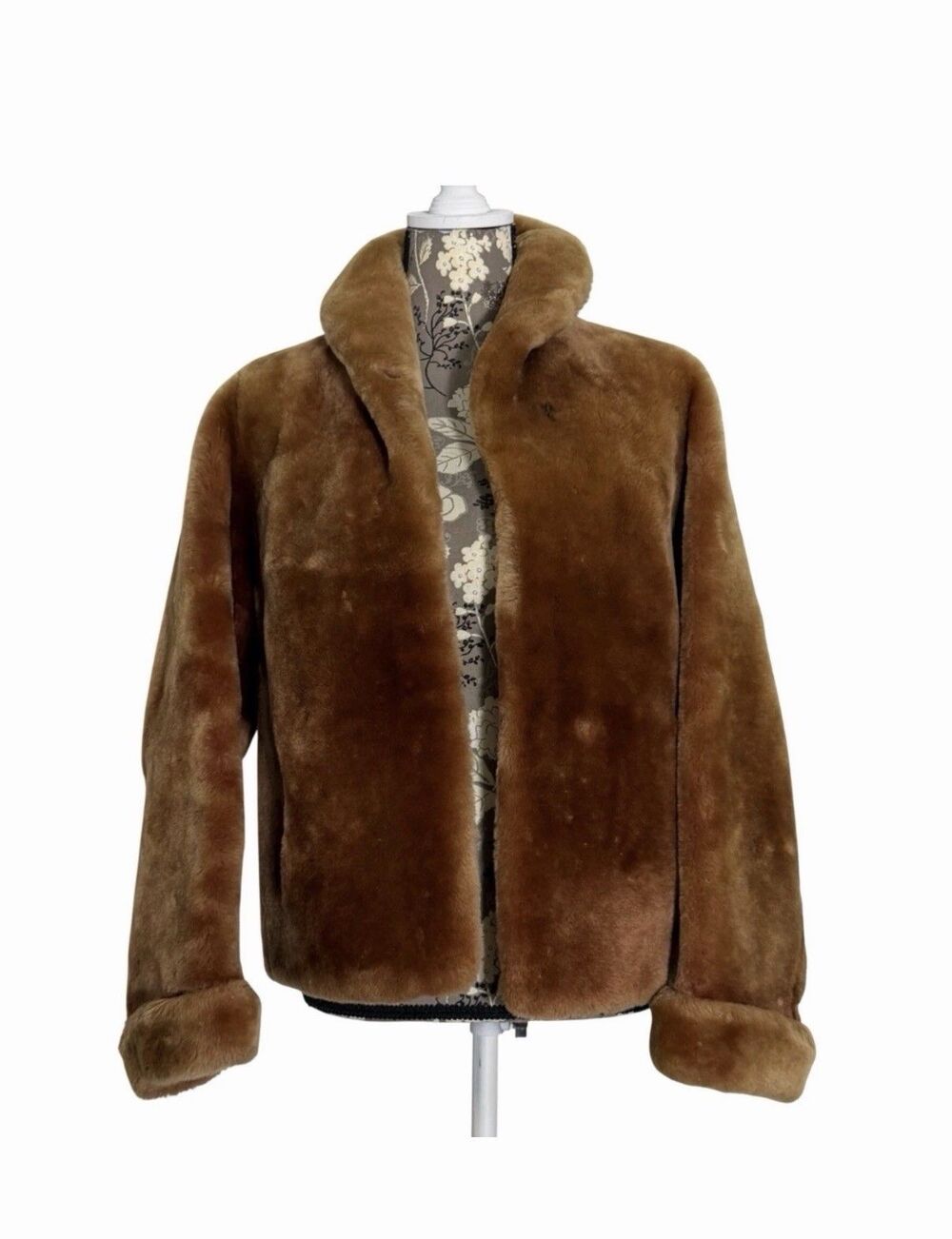 Vintage 1940's/1950's Golden Brown Mouton Lamb Fur Coat Womens Size Medium?